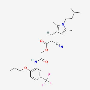 molecular formula C27H32F3N3O4 B7454234 [2-oxo-2-[2-propoxy-5-(trifluoromethyl)anilino]ethyl] (E)-2-cyano-3-[2,5-dimethyl-1-(3-methylbutyl)pyrrol-3-yl]prop-2-enoate 