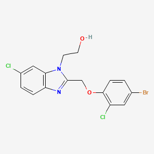 molecular formula C16H13BrCl2N2O2 B7454244 2-[2-[(4-Bromo-2-chlorophenoxy)methyl]-6-chlorobenzimidazol-1-yl]ethanol 