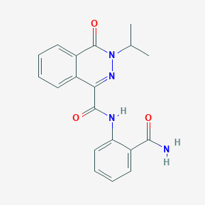 molecular formula C19H18N4O3 B7454263 N-(2-carbamoylphenyl)-4-oxo-3-propan-2-ylphthalazine-1-carboxamide 