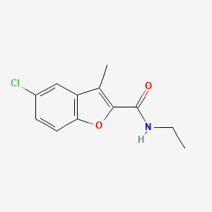 molecular formula C12H12ClNO2 B7454282 5-chloro-N-ethyl-3-methyl-1-benzofuran-2-carboxamide 