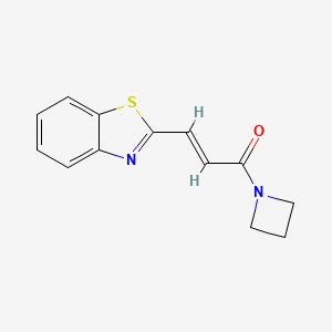 molecular formula C13H12N2OS B7454286 (E)-1-(azetidin-1-yl)-3-(1,3-benzothiazol-2-yl)prop-2-en-1-one 