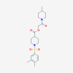molecular formula C22H32N2O5S B7454317 [2-(4-Methylpiperidin-1-yl)-2-oxoethyl] 1-(3,4-dimethylphenyl)sulfonylpiperidine-4-carboxylate 