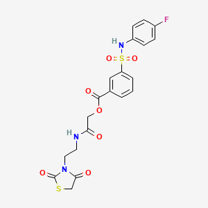 [2-[2-(2,4-Dioxo-1,3-thiazolidin-3-yl)ethylamino]-2-oxoethyl] 3-[(4-fluorophenyl)sulfamoyl]benzoate