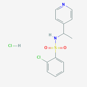 molecular formula C13H14Cl2N2O2S B7454370 2-chloro-N-(1-pyridin-4-ylethyl)benzenesulfonamide;hydrochloride 