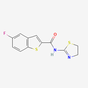 molecular formula C12H9FN2OS2 B7454378 N-(4,5-dihydro-1,3-thiazol-2-yl)-5-fluoro-1-benzothiophene-2-carboxamide 