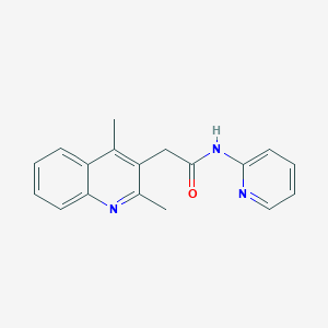 molecular formula C18H17N3O B7454393 2-(2,4-dimethylquinolin-3-yl)-N-pyridin-2-ylacetamide 