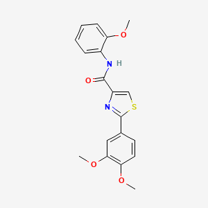 molecular formula C19H18N2O4S B7454412 2-(3,4-dimethoxyphenyl)-N-(2-methoxyphenyl)-1,3-thiazole-4-carboxamide 