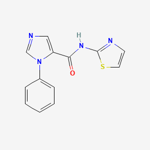 molecular formula C13H10N4OS B7454425 3-phenyl-N-(1,3-thiazol-2-yl)imidazole-4-carboxamide 