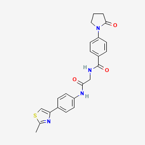 molecular formula C23H22N4O3S B7454467 N-[2-[4-(2-methyl-1,3-thiazol-4-yl)anilino]-2-oxoethyl]-4-(2-oxopyrrolidin-1-yl)benzamide 