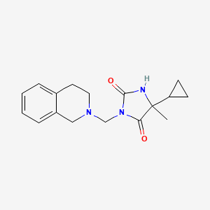 molecular formula C17H21N3O2 B7454514 5-cyclopropyl-3-(3,4-dihydro-1H-isoquinolin-2-ylmethyl)-5-methylimidazolidine-2,4-dione 