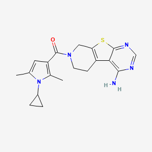 (3-Amino-8-thia-4,6,11-triazatricyclo[7.4.0.02,7]trideca-1(9),2,4,6-tetraen-11-yl)-(1-cyclopropyl-2,5-dimethylpyrrol-3-yl)methanone