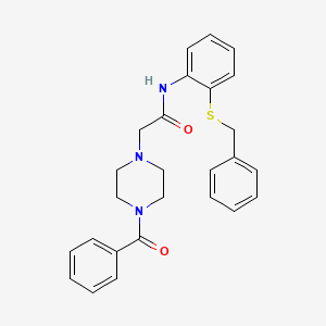 2-(4-benzoylpiperazin-1-yl)-N-(2-benzylsulfanylphenyl)acetamide