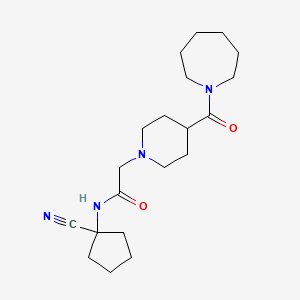 2-[4-(azepane-1-carbonyl)piperidin-1-yl]-N-(1-cyanocyclopentyl)acetamide