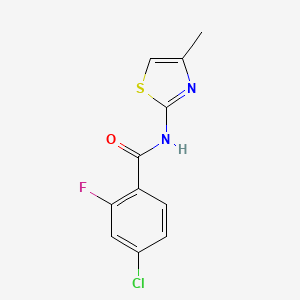 4-chloro-2-fluoro-N-(4-methyl-1,3-thiazol-2-yl)benzamide