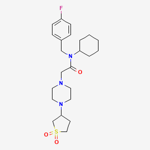 N-cyclohexyl-2-[4-(1,1-dioxothiolan-3-yl)piperazin-1-yl]-N-[(4-fluorophenyl)methyl]acetamide