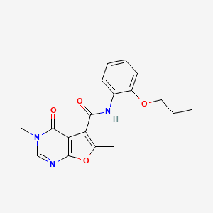 3,6-dimethyl-4-oxo-N-(2-propoxyphenyl)furo[2,3-d]pyrimidine-5-carboxamide