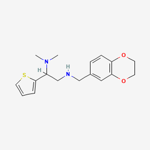 molecular formula C17H22N2O2S B7454651 N'-(2,3-dihydro-1,4-benzodioxin-6-ylmethyl)-N,N-dimethyl-1-thiophen-2-ylethane-1,2-diamine 