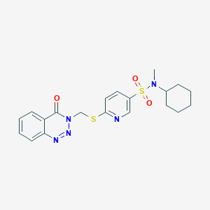 N-cyclohexyl-N-methyl-6-[(4-oxo-1,2,3-benzotriazin-3-yl)methylsulfanyl]pyridine-3-sulfonamide