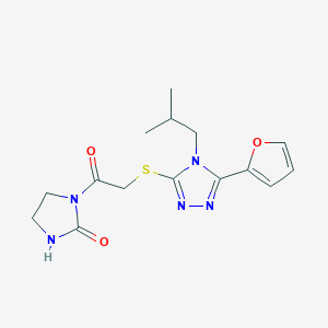 1-[2-[[5-(Furan-2-yl)-4-(2-methylpropyl)-1,2,4-triazol-3-yl]sulfanyl]acetyl]imidazolidin-2-one