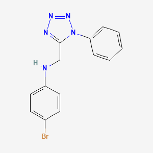 molecular formula C14H12BrN5 B7454682 4-bromo-N-[(1-phenyltetrazol-5-yl)methyl]aniline 