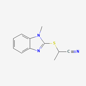 2-(1-Methylbenzimidazol-2-yl)sulfanylpropanenitrile