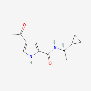 molecular formula C12H16N2O2 B7454711 4-acetyl-N-(1-cyclopropylethyl)-1H-pyrrole-2-carboxamide 