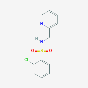 molecular formula C12H11ClN2O2S B7454723 2-chloro-N-(pyridin-2-ylmethyl)benzenesulfonamide 