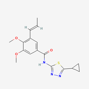 N-(5-cyclopropyl-1,3,4-thiadiazol-2-yl)-3,4-dimethoxy-5-[(E)-prop-1-enyl]benzamide