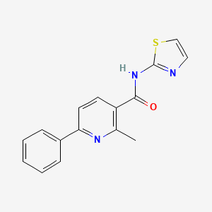 molecular formula C16H13N3OS B7454781 2-methyl-6-phenyl-N-(1,3-thiazol-2-yl)pyridine-3-carboxamide 