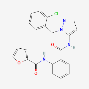 N-[2-[[2-[(2-chlorophenyl)methyl]pyrazol-3-yl]carbamoyl]phenyl]furan-2-carboxamide