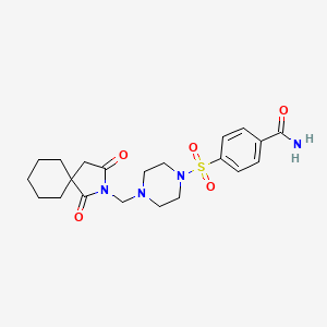 4-[4-[(1,3-Dioxo-2-azaspiro[4.5]decan-2-yl)methyl]piperazin-1-yl]sulfonylbenzamide