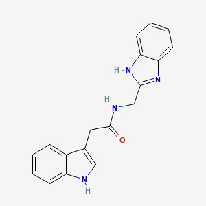 molecular formula C18H16N4O B7454824 N-(1H-benzimidazol-2-ylmethyl)-2-(1H-indol-3-yl)acetamide 