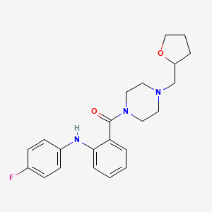 molecular formula C22H26FN3O2 B7454864 [2-(4-Fluoroanilino)phenyl]-[4-(oxolan-2-ylmethyl)piperazin-1-yl]methanone 