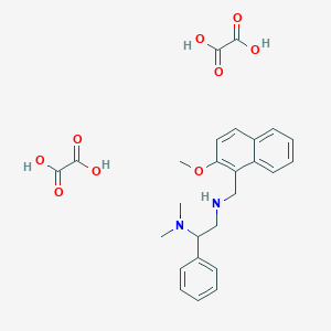 molecular formula C26H30N2O9 B7454871 N'-[(2-methoxynaphthalen-1-yl)methyl]-N,N-dimethyl-1-phenylethane-1,2-diamine;oxalic acid 