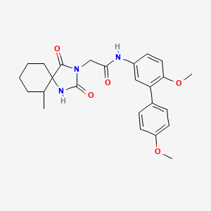 N-[4-methoxy-3-(4-methoxyphenyl)phenyl]-2-(6-methyl-2,4-dioxo-1,3-diazaspiro[4.5]decan-3-yl)acetamide