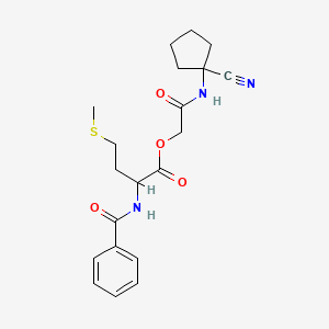 molecular formula C20H25N3O4S B7454890 [(1-Cyanocyclopentyl)carbamoyl]methyl 4-(methylsulfanyl)-2-(phenylformamido)butanoate 