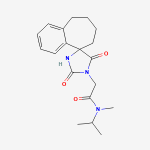 molecular formula C19H25N3O3 B7454903 2-(2',5'-dioxospiro[6,7,8,9-tetrahydrobenzo[7]annulene-5,4'-imidazolidine]-1'-yl)-N-methyl-N-propan-2-ylacetamide 
