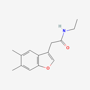 molecular formula C14H17NO2 B7454918 2-(5,6-dimethyl-1-benzofuran-3-yl)-N-ethylacetamide 