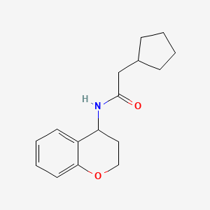 molecular formula C16H21NO2 B7454939 2-cyclopentyl-N-(3,4-dihydro-2H-chromen-4-yl)acetamide 
