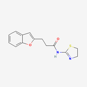 molecular formula C14H14N2O2S B7454949 3-(1-benzofuran-2-yl)-N-(4,5-dihydro-1,3-thiazol-2-yl)propanamide 
