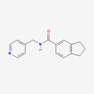 molecular formula C16H16N2O B7454968 N-(pyridin-4-ylmethyl)-2,3-dihydro-1H-indene-5-carboxamide 