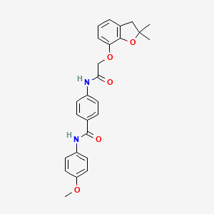 molecular formula C26H26N2O5 B7455003 4-[[2-[(2,2-dimethyl-3H-1-benzofuran-7-yl)oxy]acetyl]amino]-N-(4-methoxyphenyl)benzamide 