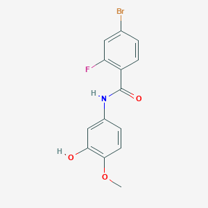molecular formula C14H11BrFNO3 B7455012 4-bromo-2-fluoro-N-(3-hydroxy-4-methoxyphenyl)benzamide 