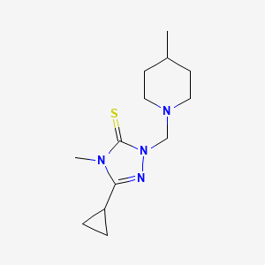 molecular formula C13H22N4S B7455031 5-Cyclopropyl-4-methyl-2-[(4-methylpiperidin-1-yl)methyl]-1,2,4-triazole-3-thione 