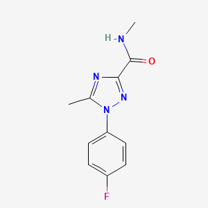 molecular formula C11H11FN4O B7455051 1-(4-fluorophenyl)-N,5-dimethyl-1,2,4-triazole-3-carboxamide 