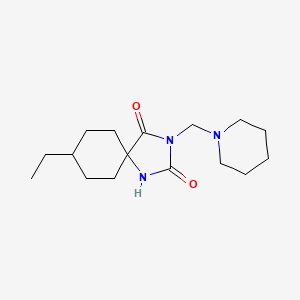 molecular formula C16H27N3O2 B7455053 8-Ethyl-3-(piperidin-1-ylmethyl)-1,3-diazaspiro[4.5]decane-2,4-dione 