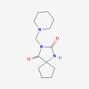 molecular formula C13H21N3O2 B7455058 3-Piperidinomethyl-2,4-dioxo-1,3-diazaspiro[4.4]nonane 