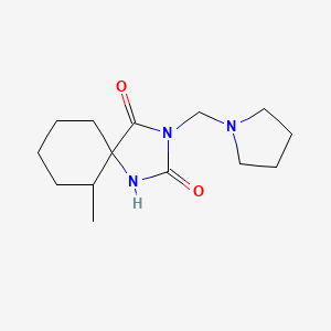molecular formula C14H23N3O2 B7455062 6-Methyl-3-(pyrrolidin-1-ylmethyl)-1,3-diazaspiro[4.5]decane-2,4-dione 
