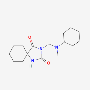 molecular formula C16H27N3O2 B7455067 3-[[Cyclohexyl(methyl)amino]methyl]-1,3-diazaspiro[4.5]decane-2,4-dione 