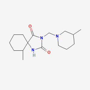 molecular formula C16H27N3O2 B7455070 6-Methyl-3-[(3-methylpiperidin-1-yl)methyl]-1,3-diazaspiro[4.5]decane-2,4-dione 